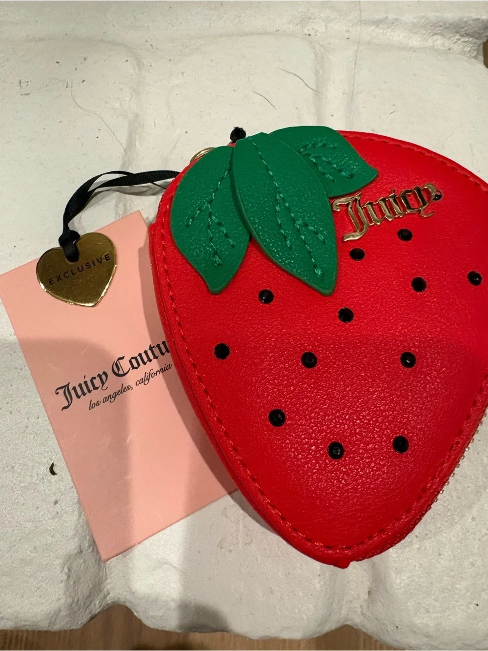 NEW Juicy Couture Red Strawberry Coin Purse and keychain